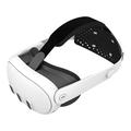 Pasek na głowę DEVASO kompatybilny z zestawem słuchawkowym Meta Quest 3 VR Regulowany pasek w wersji 2.0, biały