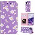 Samsung Galaxy S20+ Pokrowiec Z Portfelem Z Serii Daisy Pattern - Fiolet