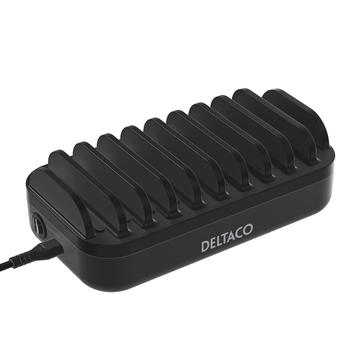 Deltaco 10-portowa stacja ładująca - 7x USB-A i 3x USB-C - 120W - Czarny
