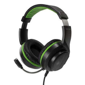 Przewodowy gamingowy zestaw słuchawkowy Deltaco GAM-128 - czarny/zielony