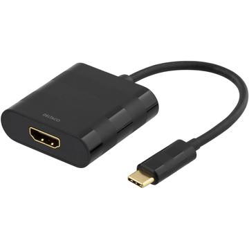 Adapter Deltaco USB-C do HDMI - 4K/60Hz - Czarny