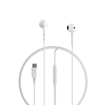 Cyfrowe przewodowe słuchawki douszne USB-C Devia Kintone A3 - 1.2m - białe