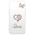 iPhone 13 Pro Max Etui Diamond Decor z TPU - Serce