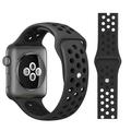 Apple Watch Series 9/8/SE (2022)/7/SE/6/5/4/3/2/1 Dwukolorowy Sportowy Silikonowy Pasek - Czarny