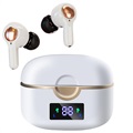 Słuchawki TWS T22 Dual-Driver z Wyświetlaczem LED – Białe