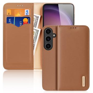 Samsung Galaxy S24+ Skórzane Etui z Portfelem Dux Ducis Hivo - Brąz