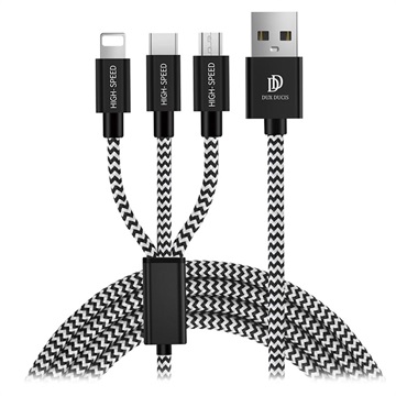 Kabel microUSB, Lightning, USB-C Dux Ducis K-ONE - 2.4A, 1.2m