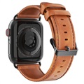 Apple Watch Series 7/SE/6/5/4/3/2/1 Skórzany Pasek Dux Ducis - 45mm/44mm/42mm - Brąz