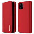 iPhone 11 Pro Skórzany Pokrowiec z Portfelem Dux Ducis Wish (Otwarte Opakowanie B) - Czerwień