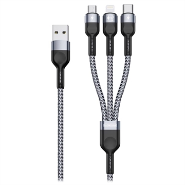 Kabel microUSB, Lightning, USB-C Dux Ducis K-ONE - 2.4A, 1.2m