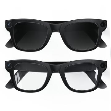 E02 Inteligentne okulary ze sztuczną inteligencją z kamerą, tłumaczeniem - 137mm - czarne i antyniebieskie soczewki
