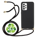 Saii Linia Eko Biodegradowalny Etui z Paskiem do Samsung Galaxy A52 5G, Galaxy A52s - Czerń