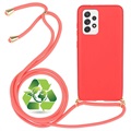 Saii Linia Eko Biodegradowalny Etui z Paskiem do Samsung Galaxy A52 5G, Galaxy A52s - Czerwien
