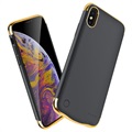 Galwaniczne etui z baterią do telefonu iPhone XS Max - Czarne / Złote