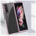 Samsung Galaxy Z Fold3 5G Etui z Galwanizowaną Ramką - Różowe Złoto