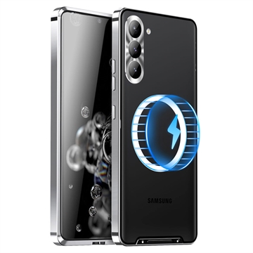 Samsung Galaxy S23+ 5G Hybrydowe Etui Magnetyczny Galwanizowane - Srebrny