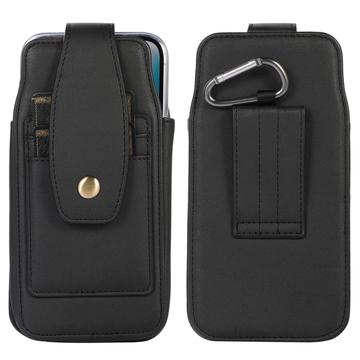 Eleganckie uniwersalne etui z klipsem do paska 6.7" - kieszenie na karty, karabińczyk