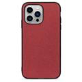Eleganckie Skórzane Etui - iPhone 14 Pro Max - Czerwień