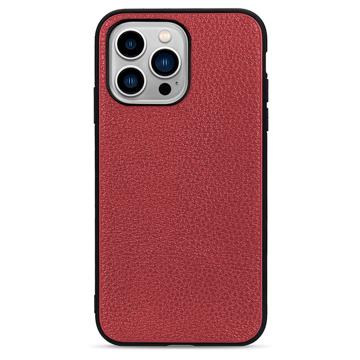 Eleganckie Skórzane Etui - iPhone 14 Pro Max - Czerwień