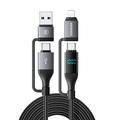 Kabel do szybkiego ładowania Essager 4 w 1 100W ze wskaźnikiem mocy - 2m - czarny