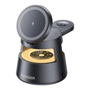 Magnetyczna podstawka do ładowania bezprzewodowego Essager 4 w 1 - 15W - czarna