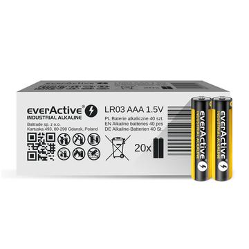 Przemysłowe baterie alkaliczne EverActive AAA / LR03 - 40 szt.