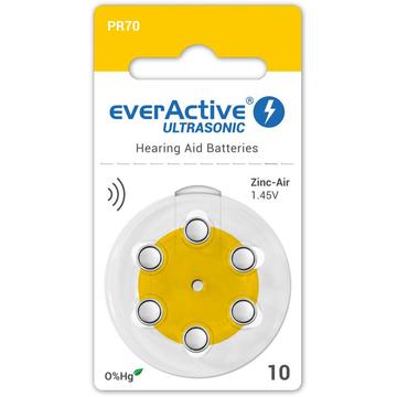 Baterie do aparatów słuchowych EverActive Ultrasonic 10/PR70 - 6 szt.