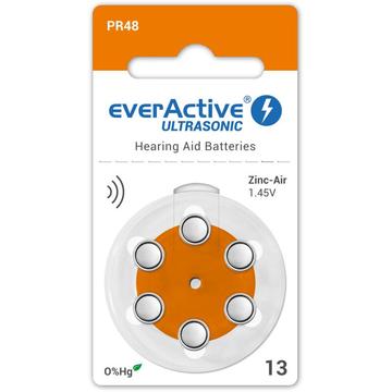Baterie do aparatów słuchowych EverActive Ultrasonic 13/PR48 - 6 szt.