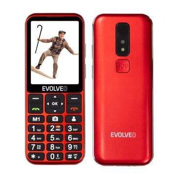 Evolveo EasyPhone LT 4G Telefon dla seniora z lokalizacją SOS GPS i podstawką ładującą - czerwony