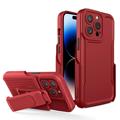 Hybrydowe Etui na Pasek iPhone 14 Pro Max Serii Explorer - Czerwień