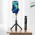 Wysuwany kijek do selfie i statyw Bluetooth ze zdalną migawką - czarny