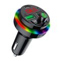 Nadajnik Bluetooth 5.0 FM / Ładowarka Samochodowa z RGB F17 - Czarny