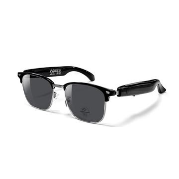 Inteligentne okulary F20 z tłumaczeniem, muzyką i rozmowami Bluetooth - ochrona przed promieniowaniem UV - czarne