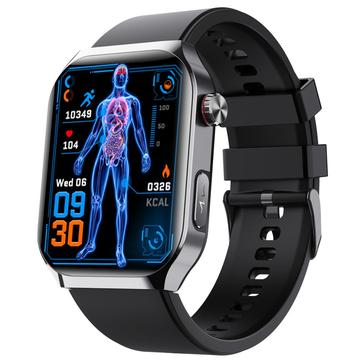 Wodoodporny smartwatch F700 z funkcją SOS, EKG, monitorem snu i kondycji - silikonowy pasek