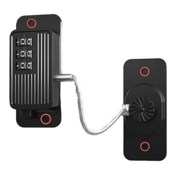 Zamek zabezpieczający dla dzieci FQ10 bez wiercenia z hasłem i kluczem - czarny