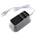 8-Portowa Ładowarka USB na Biurko z Monitorem LED - Biel