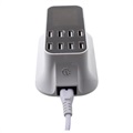 8-Portowa Ładowarka USB na Biurko z Monitorem LED - Biel