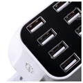 8-Portowa Ładowarka USB na Biurko z Monitorem LED - Biel
