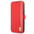iPhone 13 Pro Max Etui z Portfelem Ferrari On Track Carbon Stripe - Czerwone