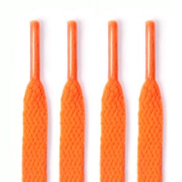 Płaskie sznurowadła poliestrowe - 120 cm - fluorescencyjny pomarańczowy