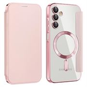 Samsung Galaxy A15 Etui z klapką i kieszenią na kartę - kompatybilny z MagSafe - Róż