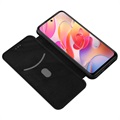 Xiaomi Redmi Note 10 5G Etui z Klapką - Włókno Węglowe - Czarne