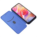 Xiaomi Redmi Note 10 5G Etui z Klapką - Włókno Węglowe - Błękit