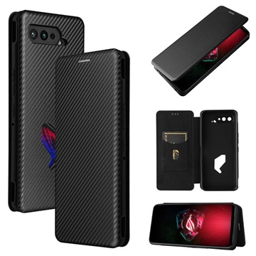 Asus ROG Phone 5 Etui z Klapką - Włókno Węglowe - Czarne