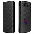 Asus ROG Phone 5 Etui z Klapką - Włókno Węglowe - Czarne