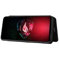 Asus ROG Phone 5 Etui z Klapką - Włókno Węglowe - Czarne