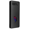 Asus ROG Phone 5 Etui z Klapką - Włókno Węglowe - Czarne