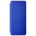 Asus ROG Phone 5 Etui z Klapką - Włókno Węglowe - Błękit
