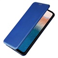 Nokia C21 Plus Etui z Klapką - Włókno Węglowe - Błękit