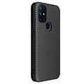 OnePlus Nord N10 5G Etui z Klapką - Włókno Węglowe - Czarne